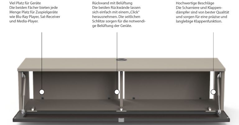 JRB-02-130 CAP-GRF Möbel zur Soundbar Integration