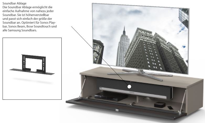 JRB-02-130 CAP-GRF Möbel zur Soundbar Integration