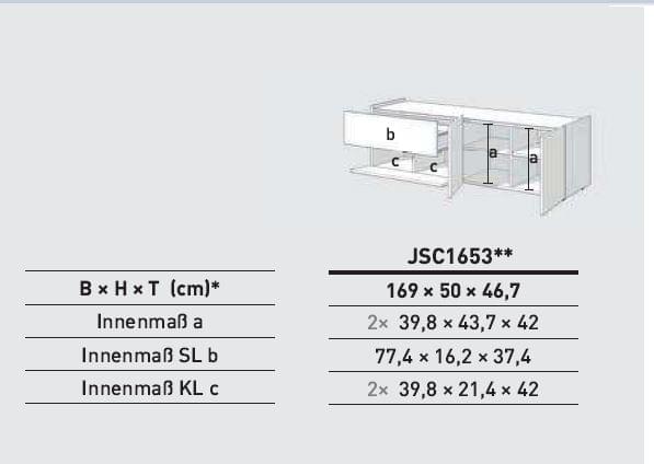 JSC1653-SNG Siedeboard 169x50cm