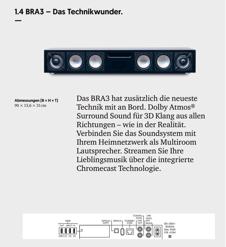 BRA3 Soundsystem zum Einbau in ein Spectral Möbel