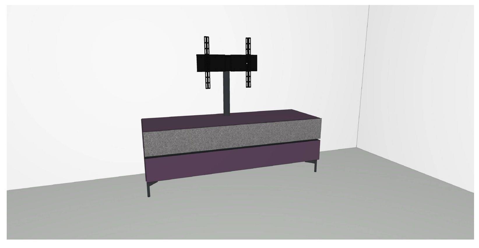Spectral Brick in Berry mit TV Halterung und Edge Füße in schwarz