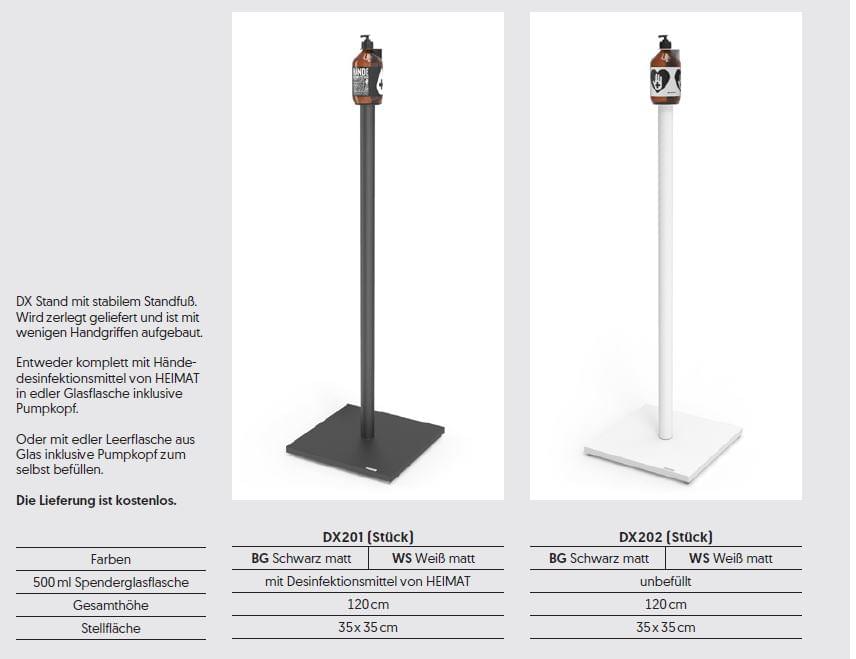 Stand DX202-BG inkl. Leerflasche