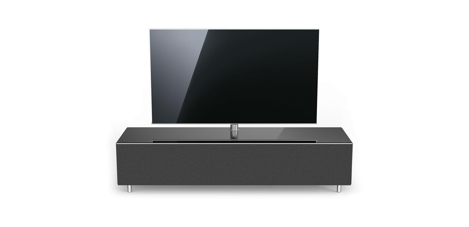 TV-Halterung Grey SPECTRAL® Just-Racks TV-Lowboard JRB1304 mit Stoffklappe inkl Breite 130 cm 