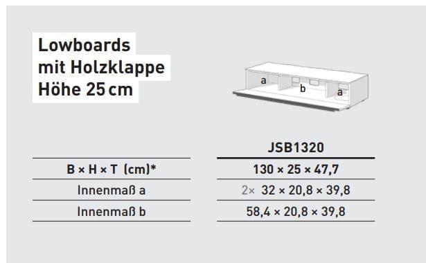 JSB1320-GN-GLO Lowboard mit Stauraum