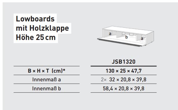 JSB1320-GN-SAT Lowboard mit Stauraum