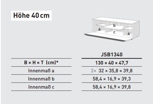 JSB1340-SNG-GLO Lowboard mit Stauraum