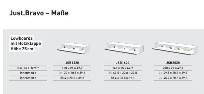 JSB1620-GN-GLO Lowboard mit Stauraum