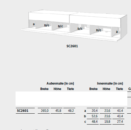 SC2601 Stauraum TV-Möbel