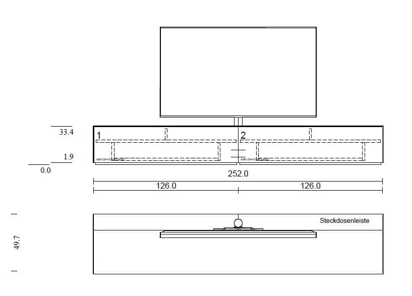 Lowboard mit Soundsystem VRA2