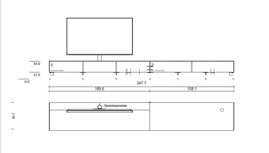 AM-347-NCS Lowboard für Soundbar Integration