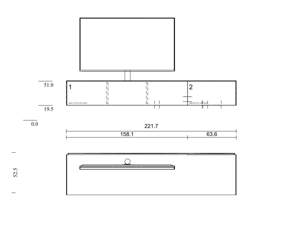AM-222-SHB Lowboard für Soundbar Integration