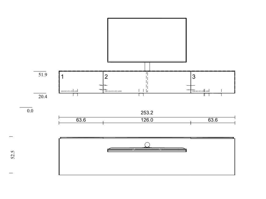 AM-252-RO Lowboard für Soundbar Integration