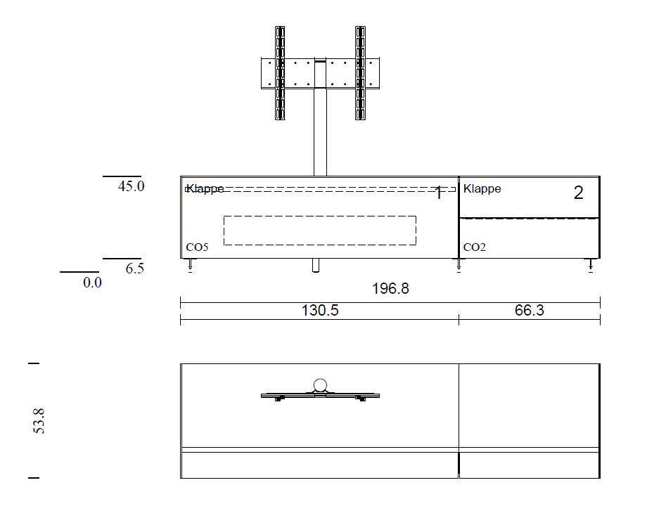 CO5+CO2-CM Lowboard mit Soundsystem BRA2