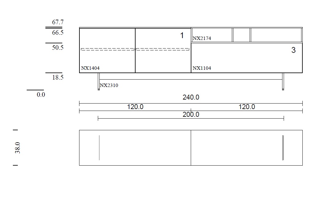 NXP08 Lowboard für Stauraum