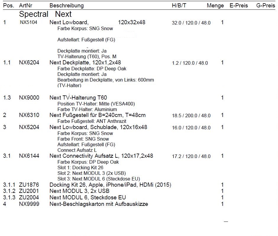 NXP17-Lowboard für Soundbar Integration