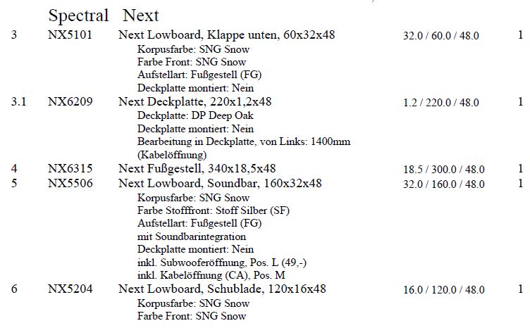 NX5506 Kombi 340cm für Soundbar Integration (ohne Hängeschränke)