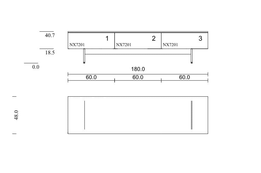 NX7201 (3x) Lowboard mit Schubladen