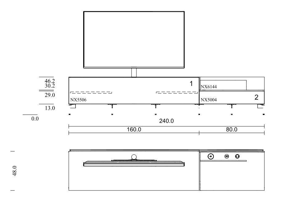 NX5506-PE Kombi Lowboard für Soundbar Integration