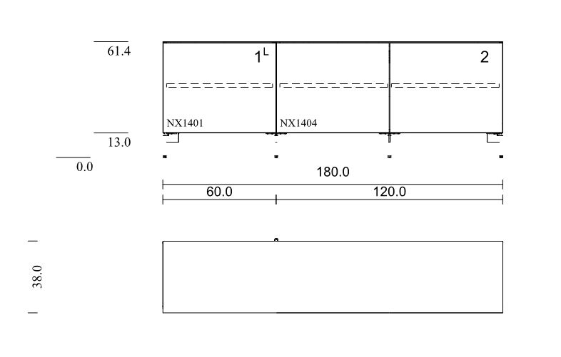 NX1401+NX1404-GN Lowboard mit Stauraum