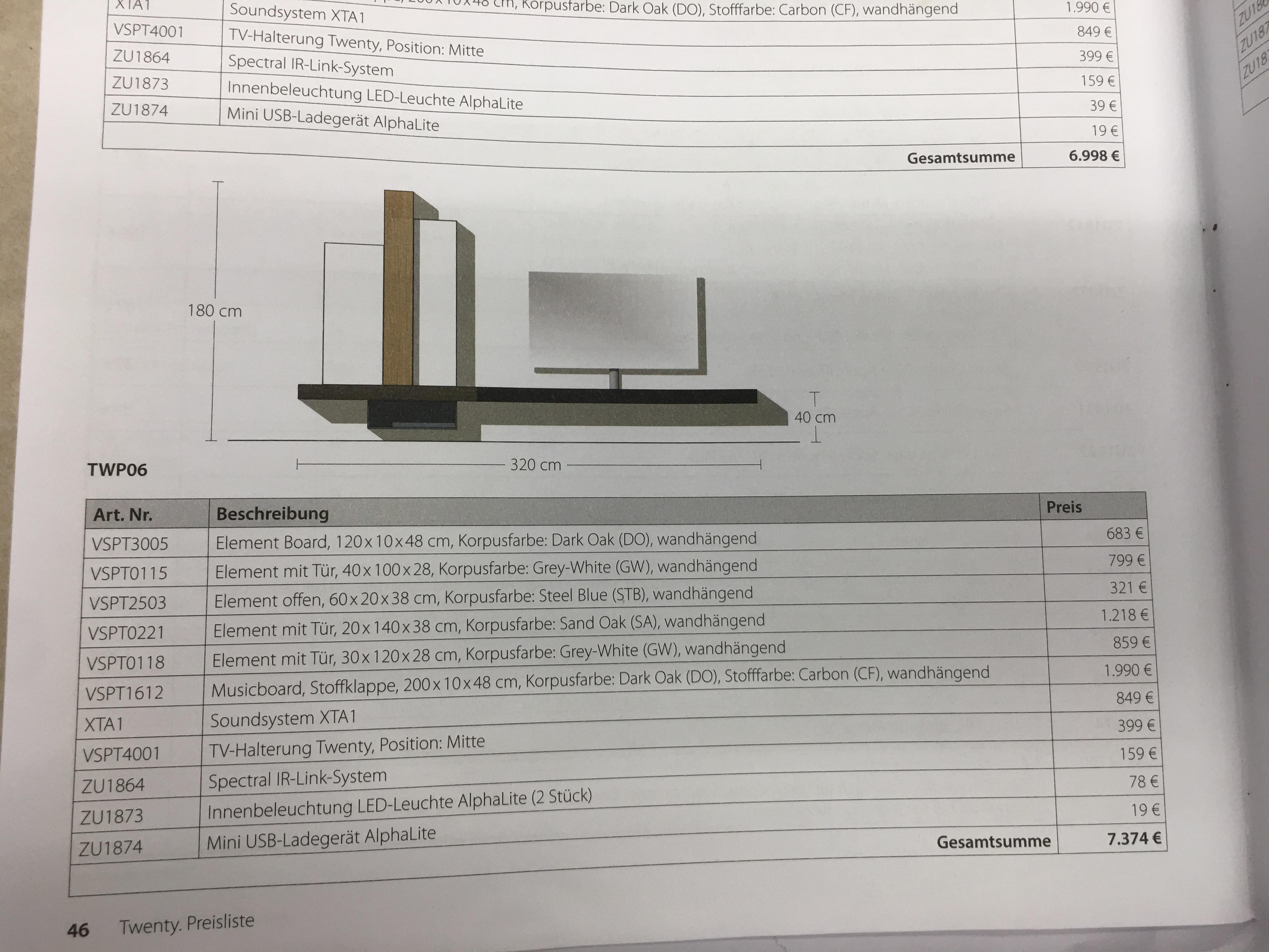 Wohnwand mit Soundsystem XTA1