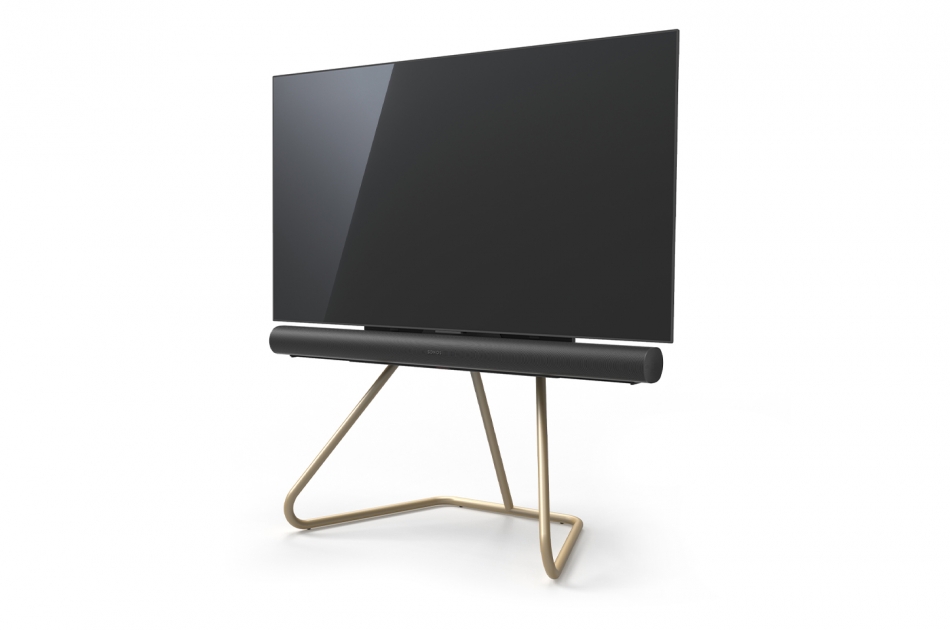 Spectral Tube UX TV stands. The focus here is on the TV and soundbar